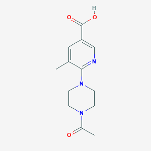 molecular formula C13H17N3O3 B15058989 6-(4-Acetylpiperazin-1-yl)-5-methylnicotinic acid 