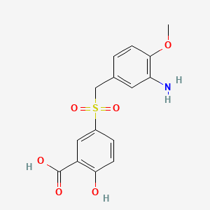 molecular formula C15H15NO6S B1505902 2-Hydroxy-5-(3-amino-4-methoxybenzylsulfonyl)benzoic acid CAS No. 6201-82-7