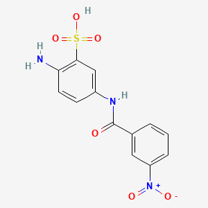 molecular formula C13H11N3O6S B1505913 2-Amino-5-(3-nitrobenzamido)benzenesulfonic acid CAS No. 6406-25-3