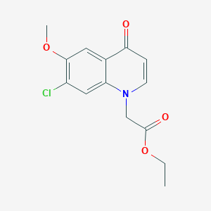 Ethyl 2-(7-chloro-6-methoxy-4-oxoquinolin-1(4H)-yl)acetate