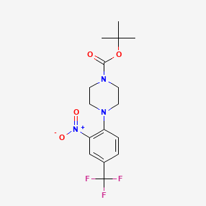 molecular formula C16H20F3N3O4 B1505926 Tert-butyl 4-(2-nitro-4-(trifluoromethyl)phenyl)piperazine-1-carboxylate CAS No. 474329-72-1