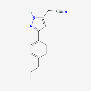 2-(5-(4-Propylphenyl)-1H-pyrazol-3-yl)acetonitrile