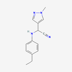 2-((4-Ethylphenyl)amino)-2-(1-methyl-1H-pyrazol-4-yl)acetonitrile