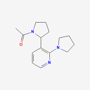 molecular formula C15H21N3O B15059590 1-(2-(2-(Pyrrolidin-1-yl)pyridin-3-yl)pyrrolidin-1-yl)ethanone 