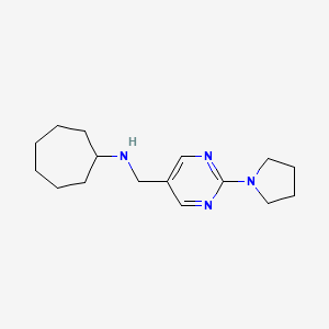 molecular formula C16H26N4 B15059598 N-((2-(Pyrrolidin-1-yl)pyrimidin-5-yl)methyl)cycloheptanamine 