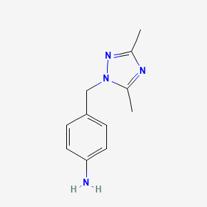 molecular formula C11H14N4 B15059669 4-((3,5-Dimethyl-1H-1,2,4-triazol-1-yl)methyl)aniline 