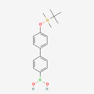 molecular formula C18H25BO3Si B1505975 4-[4-(叔丁基二甲基硅氧基)苯基]苯硼酸 CAS No. 850380-91-5
