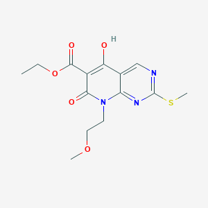 Ethyl 5-hydroxy-8-(2-methoxyethyl)-2-(methylthio)-7-oxo-7,8-dihydropyrido[2,3-D]pyrimidine-6-carboxylate