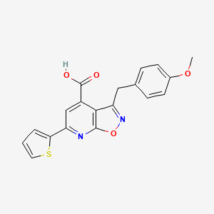 3-(4-Methoxybenzyl)-6-(thiophen-2-yl)isoxazolo[5,4-b]pyridine-4-carboxylic acid