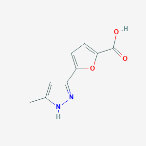 molecular formula C9H8N2O3 B15059881 5-(5-Methyl-1H-pyrazol-3-yl)furan-2-carboxylic acid 