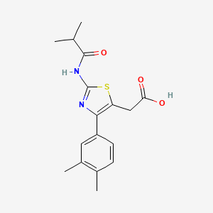 2-(4-(3,4-Dimethylphenyl)-2-isobutyramidothiazol-5-yl)acetic acid