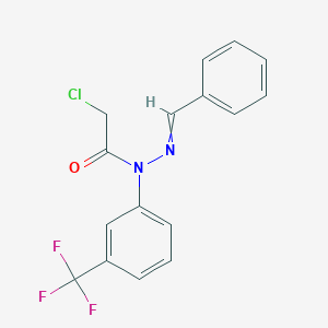 molecular formula C16H12ClF3N2O B15060111 N-(benzylideneamino)-2-chloro-N-[3-(trifluoromethyl)phenyl]acetamide 