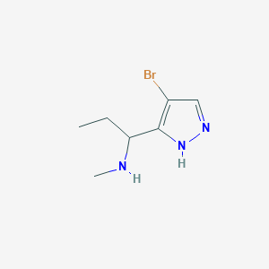 1-(4-Bromo-1H-pyrazol-3-yl)-N-methylpropan-1-amine