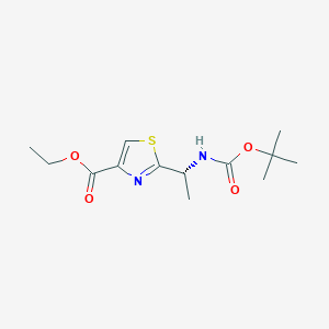 ethyl 2-[(1R)-1-[(2-methylpropan-2-yl)oxycarbonylamino]ethyl]-1,3-thiazole-4-carboxylate