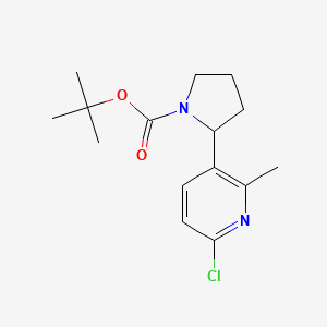 molecular formula C15H21ClN2O2 B15060698 tert-Butyl 2-(6-chloro-2-methylpyridin-3-yl)pyrrolidine-1-carboxylate 