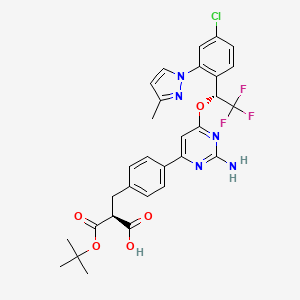 (S)-3-(4-(2-Amino-6-((R)-1-(4-chloro-2-(3-methyl-1H-pyrazol-1-yl)phenyl)-2,2,2-trifluoroethoxy)pyrimidin-4-yl)phenyl)-2-(tert-butoxycarbonyl)propanoic acid