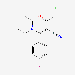 4-Chloro-2-[diethylamino-(4-fluorophenyl)methylidene]-3-oxobutanenitrile