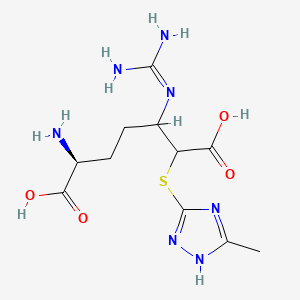 (6S)-6-amino-3-(diaminomethylideneamino)-2-[(5-methyl-1H-1,2,4-triazol-3-yl)sulfanyl]heptanedioic acid