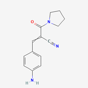 3-(4-aminophenyl)-2-(pyrrolidine-1-carbonyl)prop-2-enenitrile