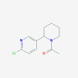 molecular formula C12H15ClN2O B15060975 1-(2-(6-Chloropyridin-3-yl)piperidin-1-yl)ethanone 