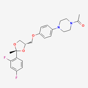 molecular formula C23H26F2N2O4 B15061291 1-(4-(4-(((2R,4S)-2-(2,4-difluorophenyl)-2-methyl-1,3-dioxolan-4-yl)methoxy)phenyl)piperazin-1-yl)ethanone 