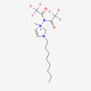 molecular formula C16H24F6N3O2+ B15061332 2,2,2-trifluoro-N-(1-methyl-3-octyl-2H-imidazol-1-ium-1-yl)-N-(2,2,2-trifluoroacetyl)acetamide 