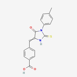 4-[[1-(4-Methylphenyl)-5-oxo-2-sulfanylideneimidazolidin-4-ylidene]methyl]benzoic acid