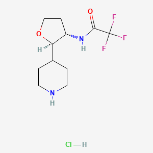 2,2,2-trifluoro-N-[(2R,3S)-2-piperidin-4-yloxolan-3-yl]acetamide;hydrochloride