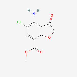 molecular formula C10H8ClNO4 B15061546 Methyl 4-amino-5-chloro-3-oxo-2,3-dihydrobenzofuran-7-carboxylate 