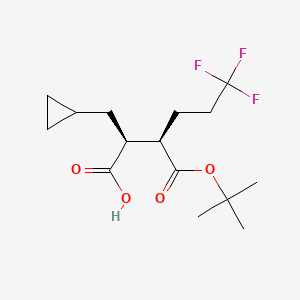 molecular formula C15H23F3O4 B15061557 (2S,3R)-2-(cyclopropylmethyl)-6,6,6-trifluoro-3-[(2-methylpropan-2-yl)oxycarbonyl]hexanoic acid 