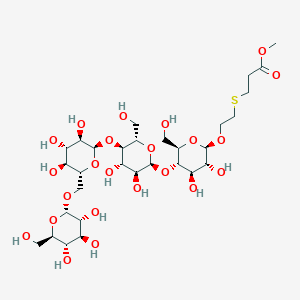 molecular formula C30H52O23S B15061624 methyl 3-[2-[(2R,3R,4R,5S,6R)-5-[(2S,3S,4S,5R,6S)-3,4-dihydroxy-6-(hydroxymethyl)-5-[(2R,3R,4S,5S,6R)-3,4,5-trihydroxy-6-[[(2S,3R,4S,5S,6R)-3,4,5-trihydroxy-6-(hydroxymethyl)oxan-2-yl]oxymethyl]oxan-2-yl]oxyoxan-2-yl]oxy-3,4-dihydroxy-6-(hydroxymethyl)oxan-2-yl]oxyethylsulfanyl]propanoate 