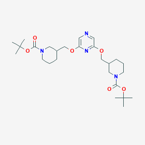 molecular formula C26H42N4O6 B15061677 Di-tert-butyl 3,3'-((pyrazine-2,6-diylbis(oxy))bis(methylene))bis(piperidine-1-carboxylate) 