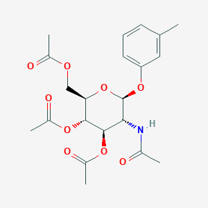 molecular formula C21H27NO9 B15061699 [(2R,3S,4R,5R,6S)-5-acetamido-3,4-diacetyloxy-6-(3-methylphenoxy)oxan-2-yl]methyl acetate 