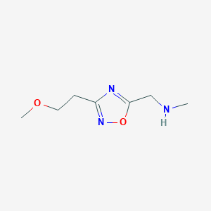 molecular formula C7H13N3O2 B1506170 1-[3-(2-methoxyethyl)-1,2,4-oxadiazol-5-yl]-N-methylmethanamine CAS No. 1177347-58-8