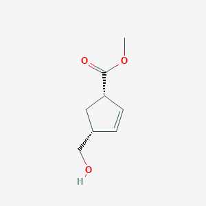 molecular formula C8H12O3 B1506171 Methyl (1S,4R)-4-(hydroxymethyl)cyclopent-2-ene-1-carboxylate CAS No. 426226-20-2