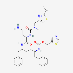 2,7,10,12-Tetraazatridecanoic acid, 9-(2-aminoethyl)-12-methyl-13-[2-(1-methylethyl)-4-thiazolyl]-8,11-dioxo-3,6-bis(phenylmethyl)-, 5-thiazolylmethyl ester, (3R,6R,9S)-