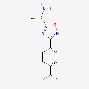 1-{3-[4-(Propan-2-yl)phenyl]-1,2,4-oxadiazol-5-yl}ethan-1-amine