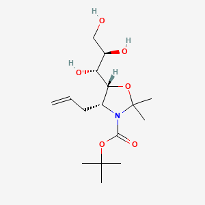 molecular formula C16H29NO6 B15061957 3-Oxazolidinecarboxylic acid, 2,2-dimethyl-4-(2-propen-1-yl)-5-[(1R,2R)-1,2,3-trihydroxypropyl]-, 1,1-dimethylethyl ester, (4R,5R)- 