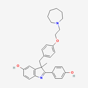 3-(4-(2-(azepan-1-yl)ethoxy)benzyl)-2-(4-hydroxyphenyl)-3-methyl-3H-indol-5-ol