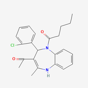 1-(3-acetyl-2-(2-chlorophenyl)-4-methyl-2,5-dihydro-1H-benzo[b][1,4]diazepin-1-yl)pentan-1-one