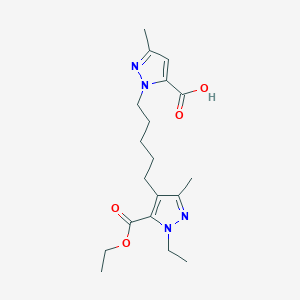 1-(5-(5-(Ethoxycarbonyl)-1-ethyl-3-methyl-1H-pyrazol-4-yl)pentyl)-3-methyl-1H-pyrazole-5-carboxylic acid