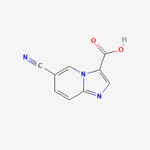 molecular formula C9H5N3O2 B1506241 6-氰代咪唑并[1,2-A]吡啶-3-羧酸 CAS No. 1019021-71-6