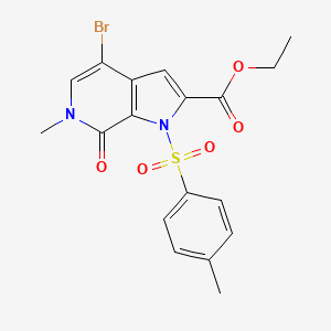 ethyl 4-bromo-6-methyl-7-oxo-1-tosyl-6,7-dihydro-1H-pyrrolo[2,3-c]pyridine-2-carboxylate