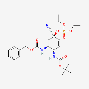 Carbamic acid, N-[(1S,2S,5R)-5-cyano-5-[(diethoxyphosphinyl)oxy]-2-[[(1,1-dimethylethoxy)carbonyl]amino]-3-cyclohexen-1-yl]-, phenylmethyl ester