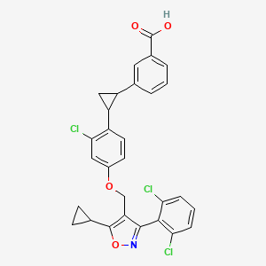 3-(2-(2-Chloro-4-((5-cyclopropyl-3-(2,6-dichlorophenyl)isoxazol-4-yl)methoxy)phenyl)cyclopropyl)benzoic acid