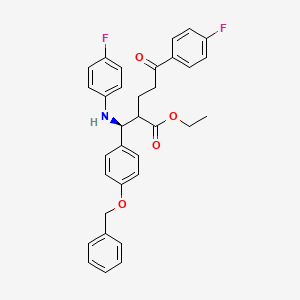 molecular formula C33H31F2NO4 B15063045 ethyl 2-((S)-(4-(benzyloxy)phenyl)((4-fluorophenyl)amino)methyl)-5-(4-fluorophenyl)-5-oxopentanoate 