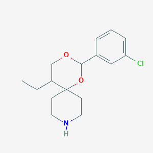 molecular formula C16H22ClNO2 B15063094 2-(3-Chlorophenyl)-5-ethyl-1,3-dioxa-9-azaspiro[5.5]undecane CAS No. 63377-23-1