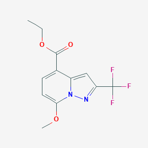 molecular formula C12H11F3N2O3 B15063123 Ethyl 7-methoxy-2-(trifluoromethyl)pyrazolo[1,5-A]pyridine-4-carboxylate 