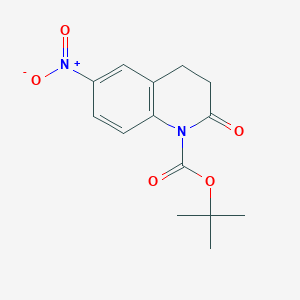 molecular formula C14H16N2O5 B15063132 tert-Butyl 6-nitro-2-oxo-3,4-dihydroquinoline-1(2H)-carboxylate 