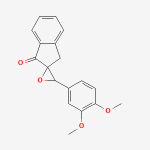 molecular formula C18H16O4 B15063157 3'-(3,4-dimethoxyphenyl)spiro[3H-indene-2,2'-oxirane]-1-one CAS No. 54714-66-8